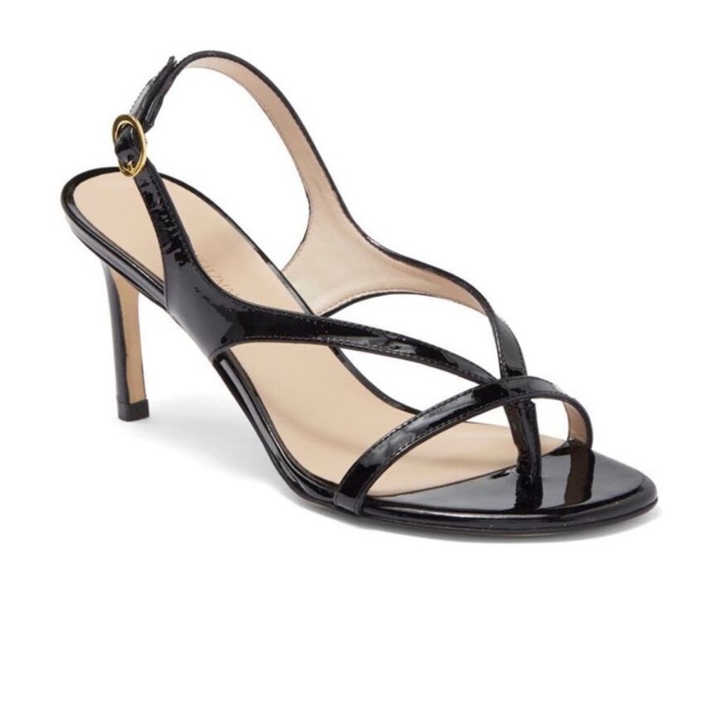 NEW Stuart Weitzman Align Thong Patent Leather Sandals Sz 8